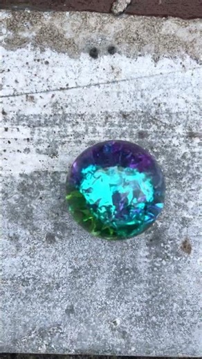 Rainbow Glass Ball on Metal 🌀 ASMR – Do you like this sound?