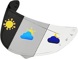 HJ-34P Helmet Visor Replacement for HJC C10.Motorcycle Helmet Shield UV Protection Compatible with HJC C10 (Photochromic Clear/Dlack Black)