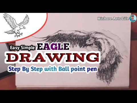 Eagle Drawing || Easy Simple Drawing Step By Step With Ballpoint Pen