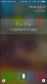 Asking Siri 0 divided by 0