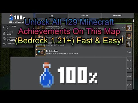 Unlock All 129 Minecraft Achievements On This Map (Bedrock 1.21): Fast & Easy!