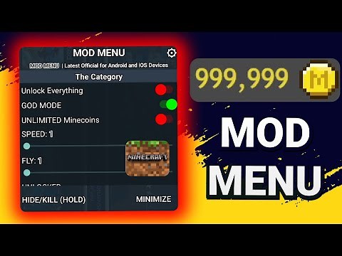Minecraft Mod Menu 2026 - GodMode, Unlimited Minecoins & More! Unlock All Features