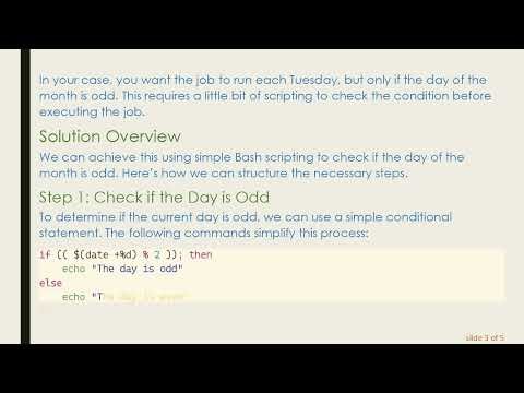 How to Run a Cron Job Every Tuesday on Odd Days