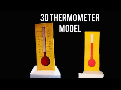 How to make 3D THERMOMETER MODEL | school project #science