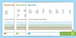 Ground, Grass and Sky Letter Writing Worksheet
