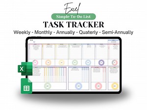 EDITABLE To-do List Excel Template Daily Weekly Monthly Annually Task Tracking Excel Spreadsheet Checklist Checkboxes Task Management - Etsy