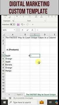 How to count Unique Values in Excel