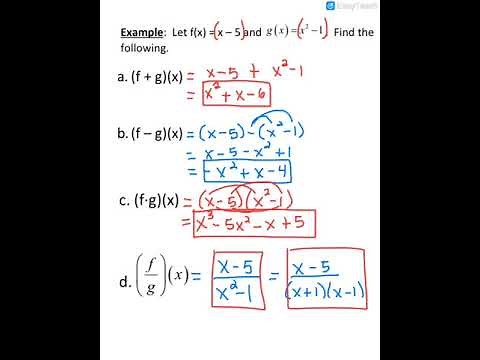 College Algebra 2.6 - Combinations of Functions and Composite Functions