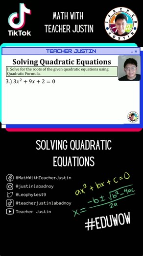 Solving Quadratic Equations Using Quadratic Formula [Example 3]
