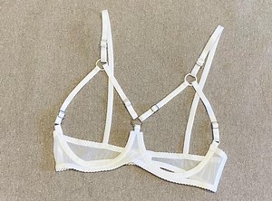Open Cupless Bra for Big and Small Breast, Shelf Bra Open Half Cup Bra With Support, White Open Lingeries, See Through Lingeries - Etsy