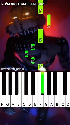 I’M NIGHTMARE FREDDY - FNAF 4 Animation (‪@CodaAnim‬) | Easy Piano Tutorial #shorts