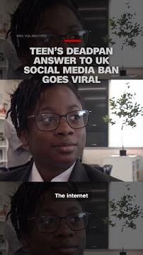 Teen’s deadpan answer to UK social media ban goes viral