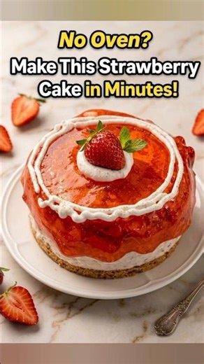 Quick & Easy Strawberry Cold Cake | No-Bake Treat #recipe #easyrecipe #cake