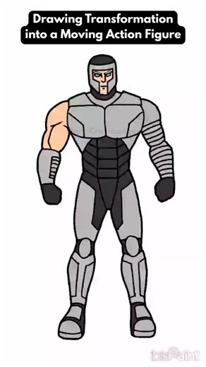 Drawing Transformation | a cyborg turned into an action figure #arttransformation #drawingtimelapse