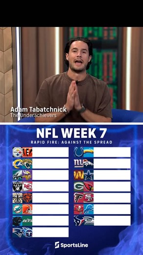 67K views · 221 reactions | NFL Week 7 rapid Fire ATS picks!  #nflweek7 #nflbestbets #nflbetting #sportsbetting #nflpicks | SportsLine | Facebook