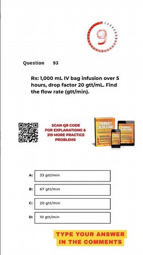 Pharmacy Calculation Questions & Answers: Question #93!