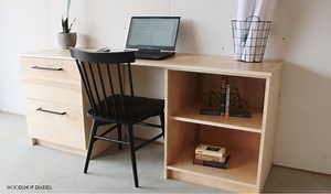 DIY Cabinets {And an Easy Modular Home Office Desk Idea!}