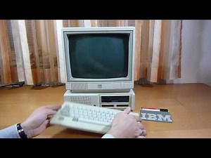 IBM PCjr - booting to IBM DOS 2.1 and demo disk