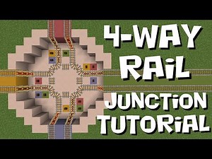 Four-Way Double Track Junction - Minecart Rail Minecraft Tutorial