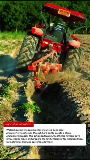 Deep Disc Plough Tractor | Modern Farming Technology for Fast Trench Making🚜