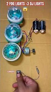 Mini Gear Motor Powers 2 Bike Fog Lights & 3 DJ Disco Lights ⚡😱 #shorts #dronemotor #exposavvy #diy