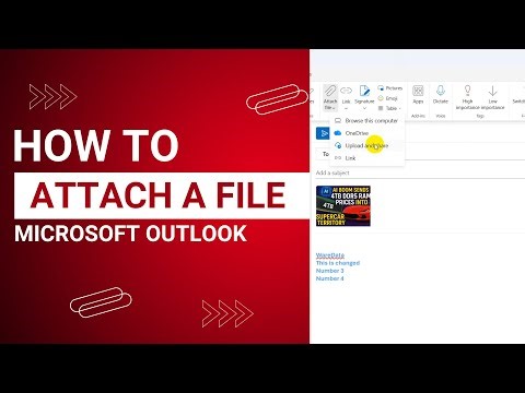 How to attach a file on outlook