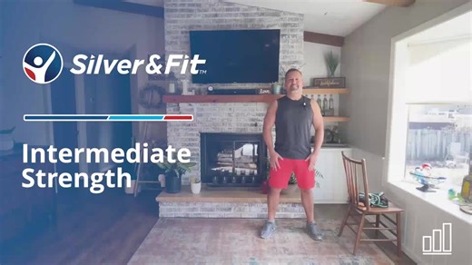 Join Sean for this Intermediate Strength Training class to get pumped! This workout style helps increase muscle strength and endurance. Have light-to-moderate dumbbells, resistance tubing/band, a mat, and a chair on standby. Enjoy on Facebook at www.facebook.com/silverandfit or YouTube at www.youtube.com/silverandfit! Please review our full Warnings and Disclaimers before participating in any Silver&Fit exercise videos: https://bit.ly/SF-disclaimers. Music licensed through Yes! Music & Gruppo F 