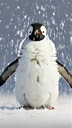 adorable pengu rainy day #penguin #birds