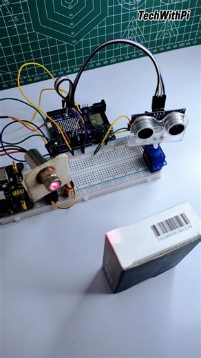 Ultrasonic Radar Gun 🔴 | Auto Detect & Shoot 🎯 #arduino #radar #diy #diyproject #arduinoproject #esp