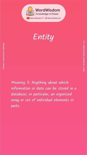 What does "Entity" mean? | English vocabulary shorts | #entity #wordwisdom