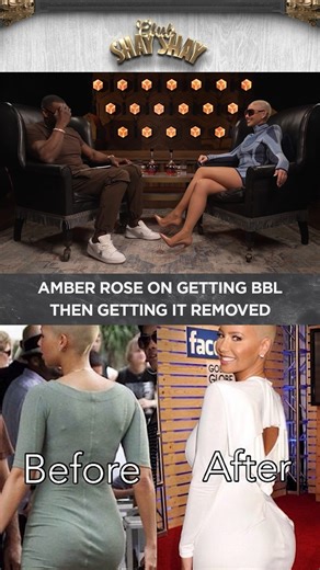 2M views · 13K reactions | "I got my butt done when it was in-style to have a big stupid fat a**, and now I got it taken out." - Amber Rose | Club Shay Shay | Facebook