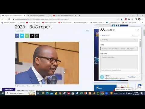 Citing and Referencing a Website/Webpage using Mendeley Web Importer. Part 2