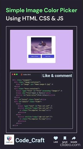 Build an Image Color Picker with HTML CSS & JS 🎨
