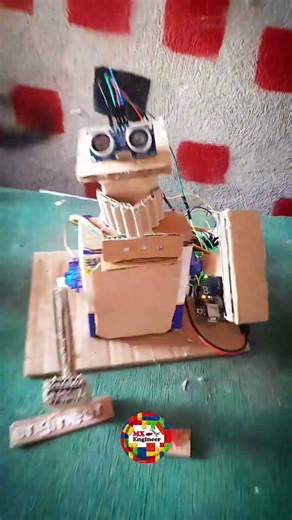 tutorial make robot with cardboard and arduino and ultrasonic sensor
