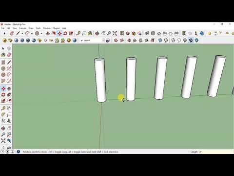 sketchup tutorial - copy multiple times in straight line and in circular path