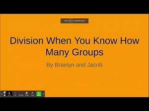Division (Knowing How Many Groups)