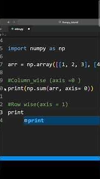 NumPy 2D Array Aggregation Explained 🔥 (Row vs Column) #programming #numpy