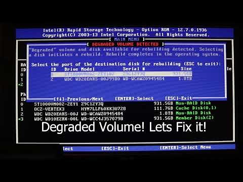 How to Rebuild Degraded RAID via the Intel Rapid Storage Technology RAID utility