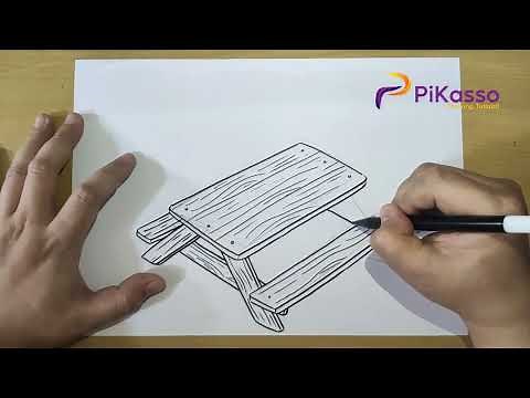 How to Draw a Picnic Table Easy step by step