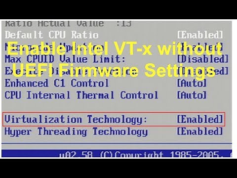 How to enable Intel VT-x in windows 8/8.1/10 Without UEFI Firmware settings.
