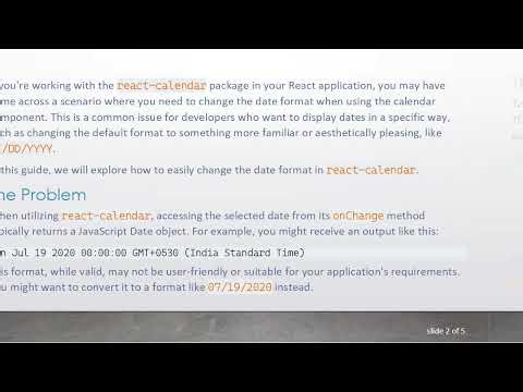 How to Change the Date Format of React-Calendar in React