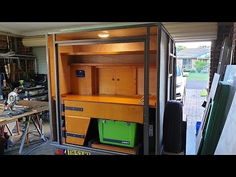 DIY Square Drop Camper Trailer build 2021, Making the Sliding Galley Doors.