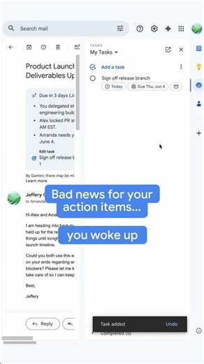 Gemini 1️⃣ Chaotic Inbox 0️⃣ Quickly turn emails into tasks and set reminders right from your inbox.