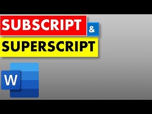 Using Subscript and Superscript in Microsoft Word