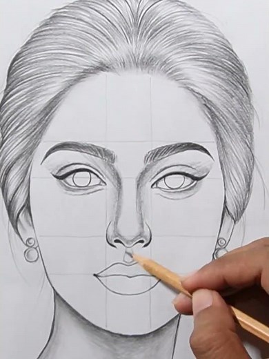 Beautiful face drawing tricks #art #drawing #sketch #artist #satisfying