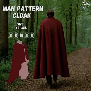 Men's Cloak Sewing Pattern PDF, Long Hooded Cape Pattern for Cosplay, Renaissance, Medieval, LARP, DIY Costume, Man Cloak - Etsy