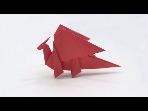 How to make a simple dragon with paper - Origami dragon folding instructions