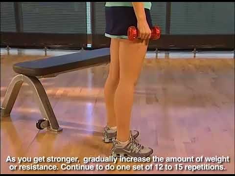 Calf raise with dumbbell