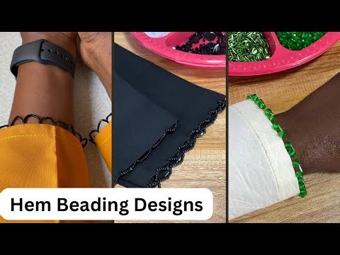 HEM BEADING / 3 BEGINNER FRIENDLY DESIGNS/ How to bead on edges #beadembroidery #beadingtutorial
