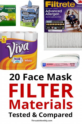 20 DIY Face Mask FILTER Materials Tested & Compared (Study: April 2020)
